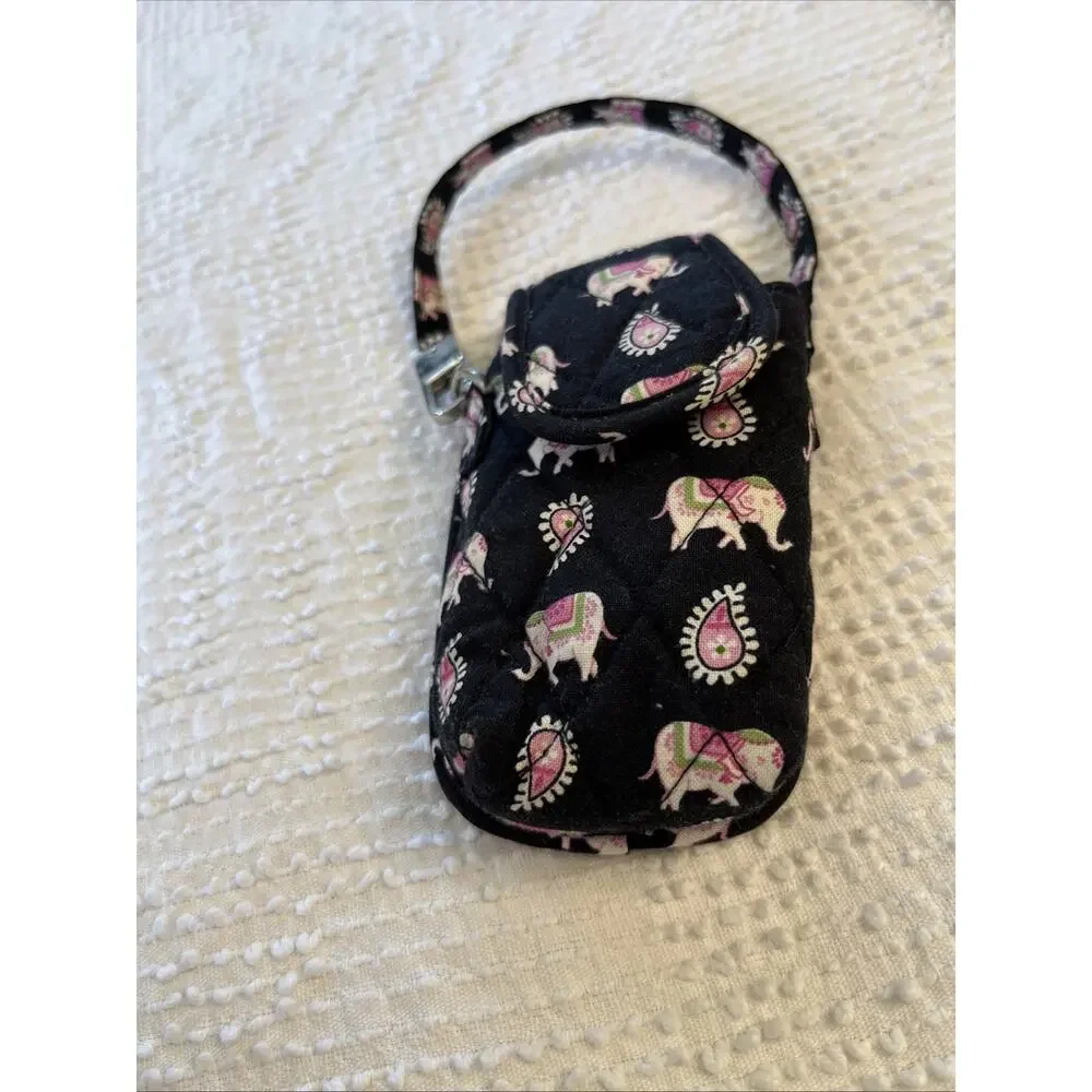 Vtg VERA BRADLEY Phone Cover Spray Hand Sanitizer Accessory Case Elephant Clip